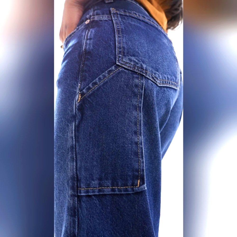 Freepeople High-waisted Straight Leg Indigo Blue Jeans - Picture 2 of 4